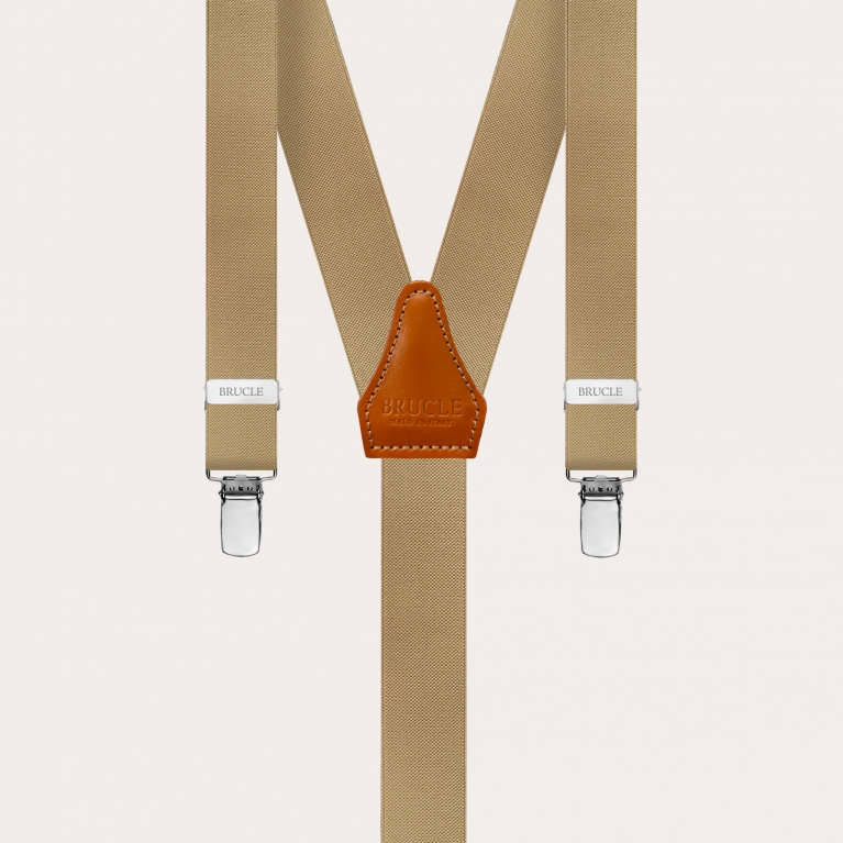 Hosenträger schmale beige Y form