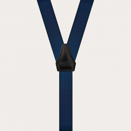 Clip-on Braces Elastic Y Suspenders blu