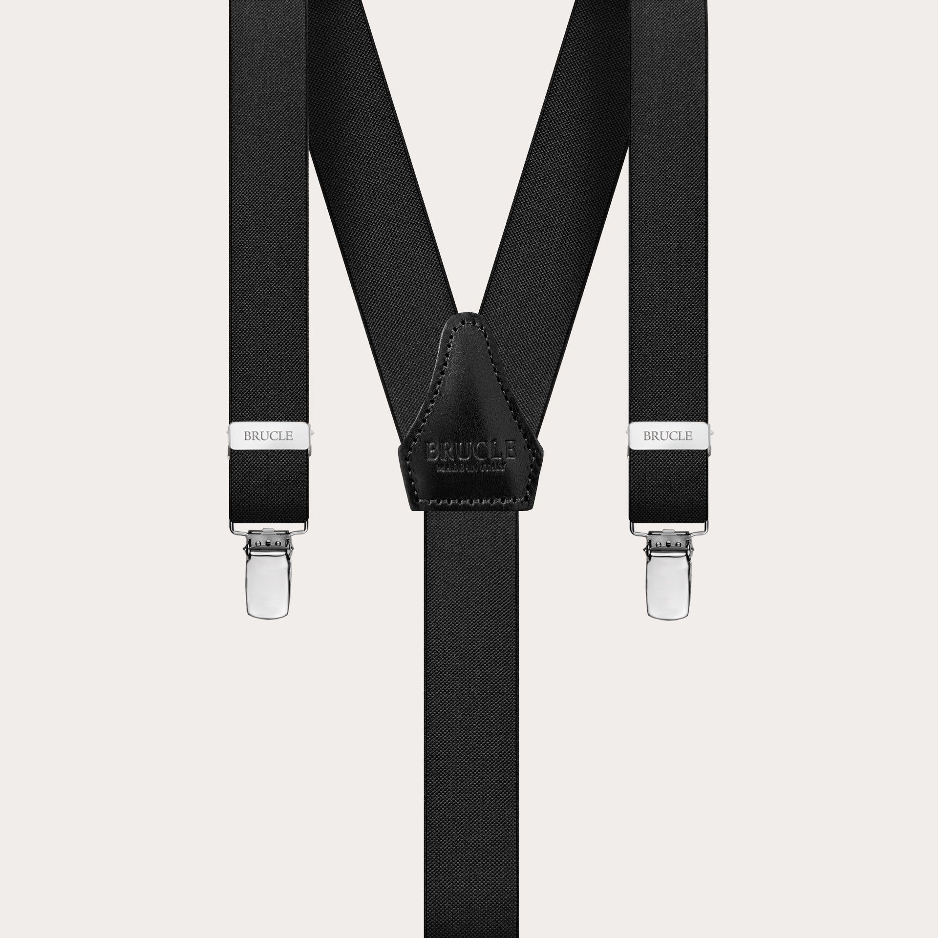 Clip-on Braces Elastic Y Suspenders black