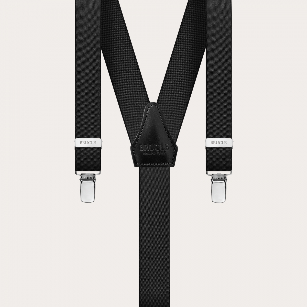 Clip-on Braces Elastic Y Suspenders black