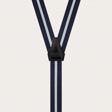 Bretelles fines femme homme rayée bleu, forme Y