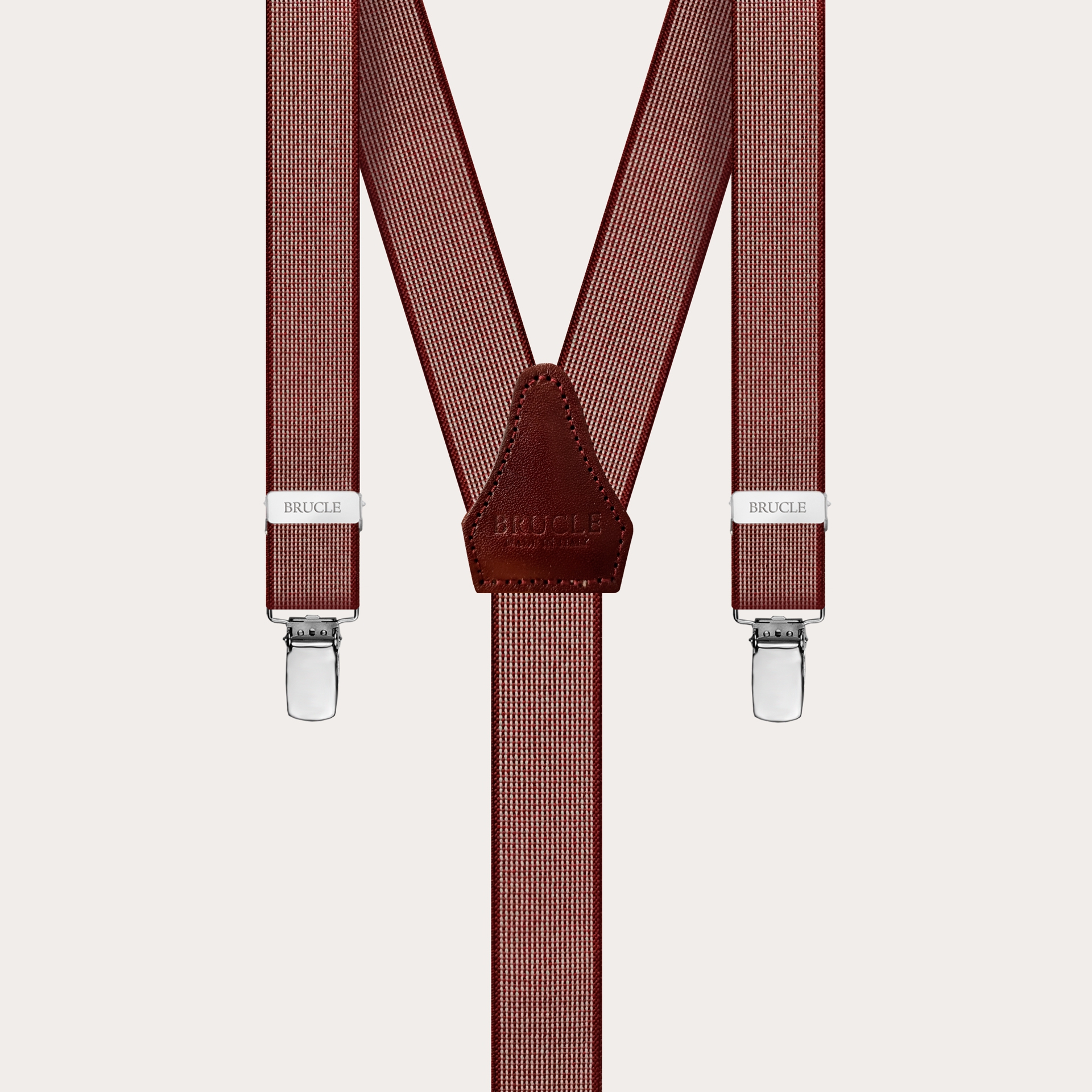 Clip-on Braces Elastic Y Suspenders red