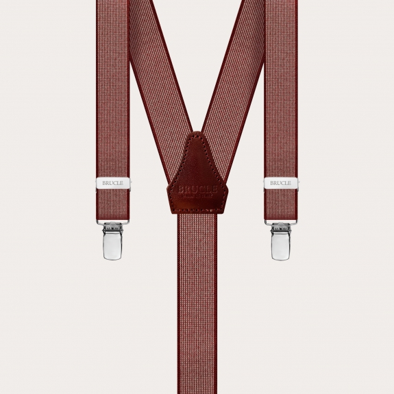 Clip-on Braces Elastic Y Suspenders red