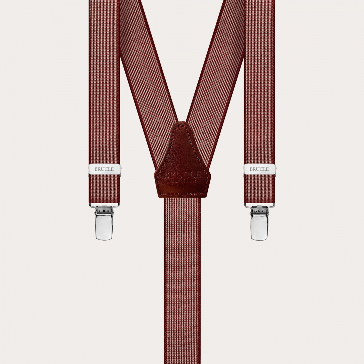 Clip-on Braces Elastic Y Suspenders red