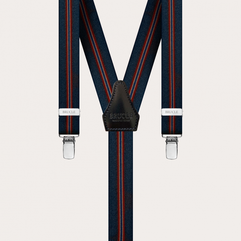 Bretelle strette a Y regimental blu