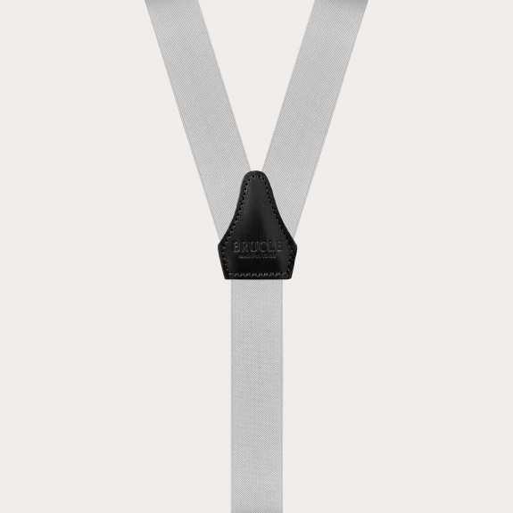 Clip-on Braces Elastic Y Suspenders grey