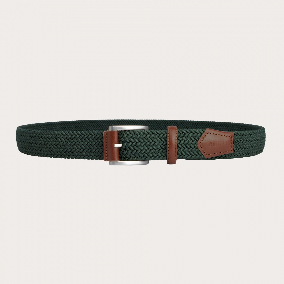 BRUCLE Cinturón trenzado elástico verde