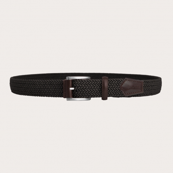 BRUCLE Braided elastic dark brown belt
