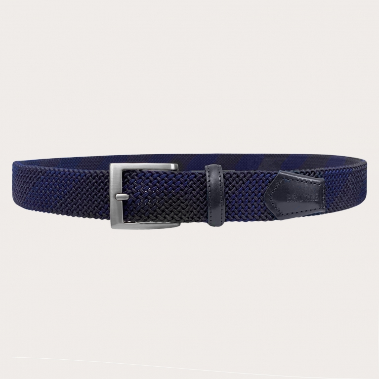Cintura elastica tubolare intrecciata blu