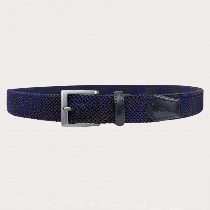 Cinturón elástico tubular trenzado azul