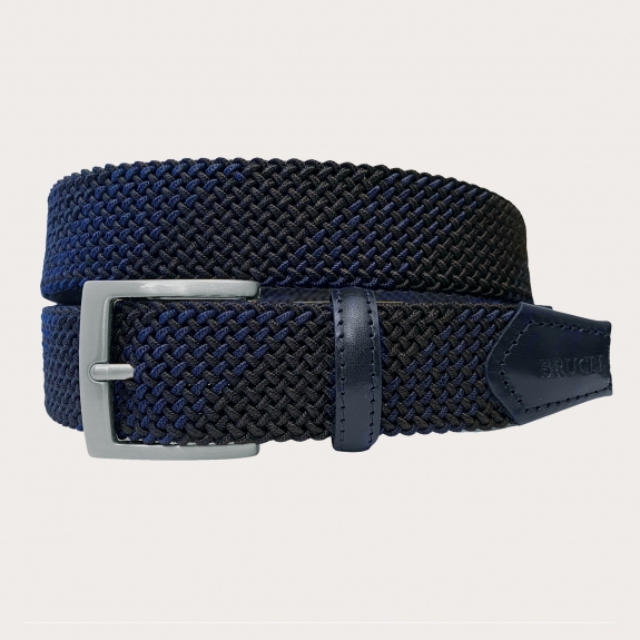 BRUCLE Cinturón elástico tubular trenzado azul
