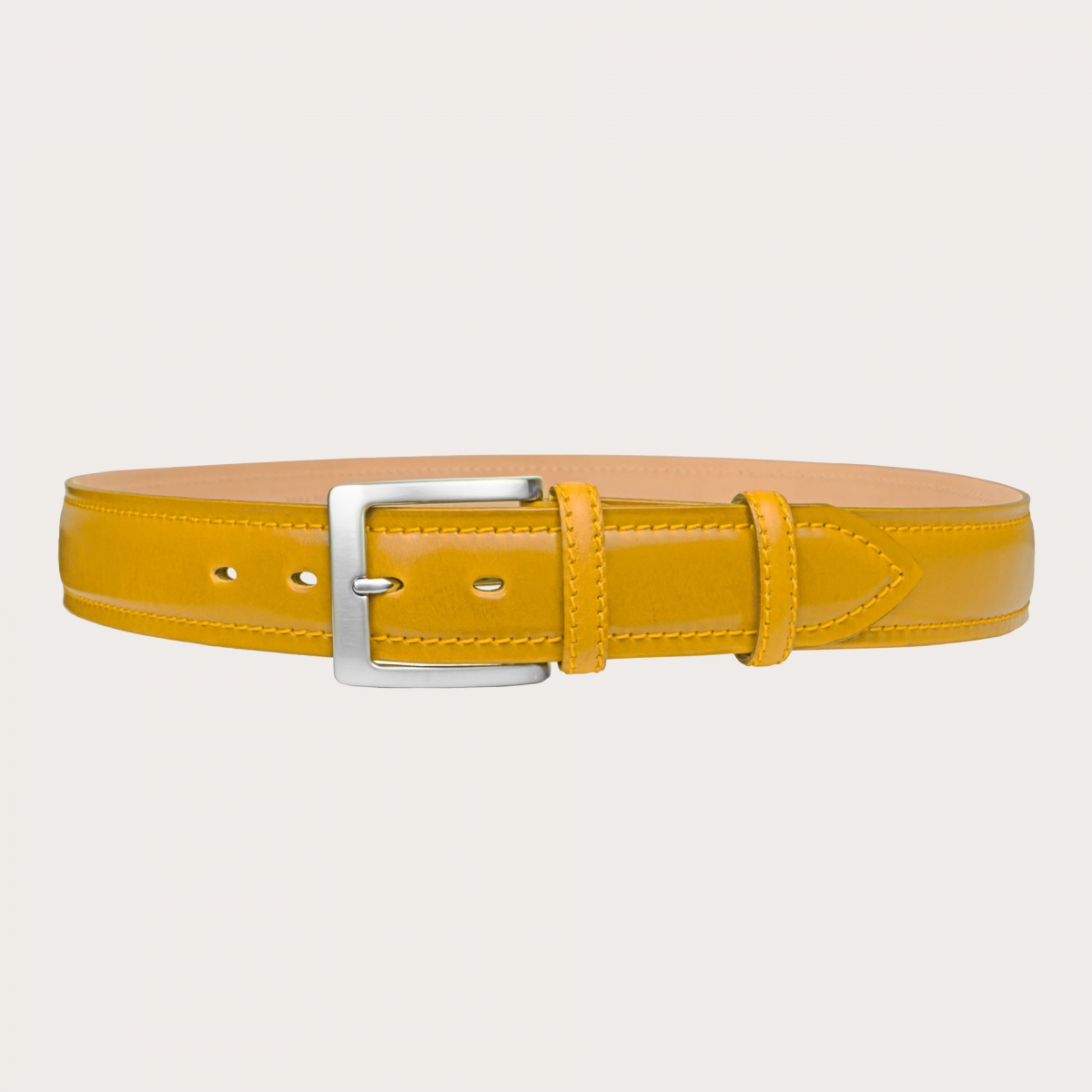 BRUCLE Cintura in cuoio fiorentino giallo