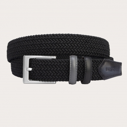 Cintura intrecciata elastica nera con pelle colorata e sfumata a mano