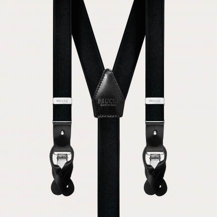 Formal Y-shape elastic suspenders, black