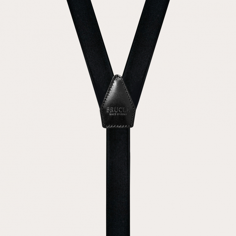 Formal Y-shape elastic suspenders, black