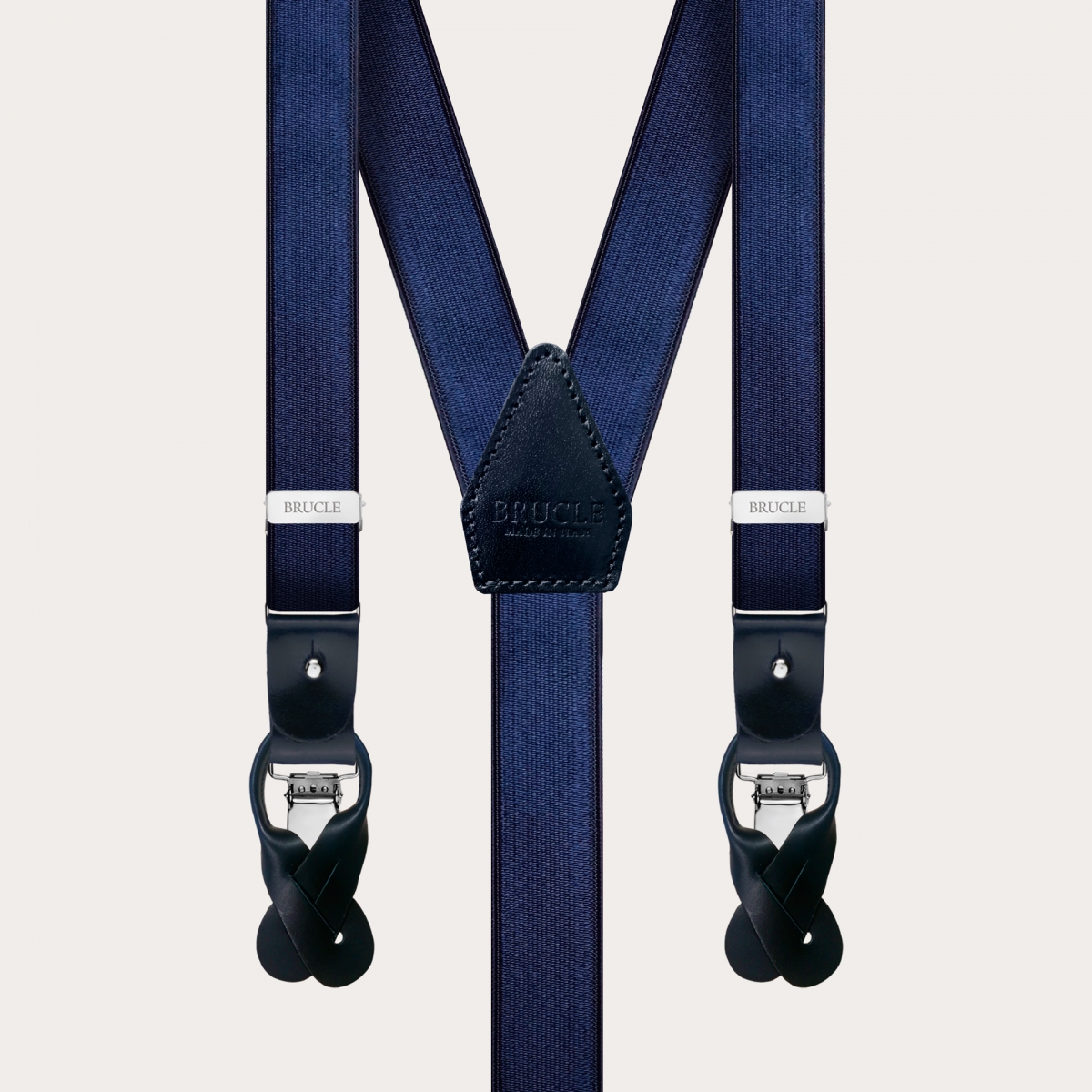 Clip-on Braces Elastic Y Suspenders blue