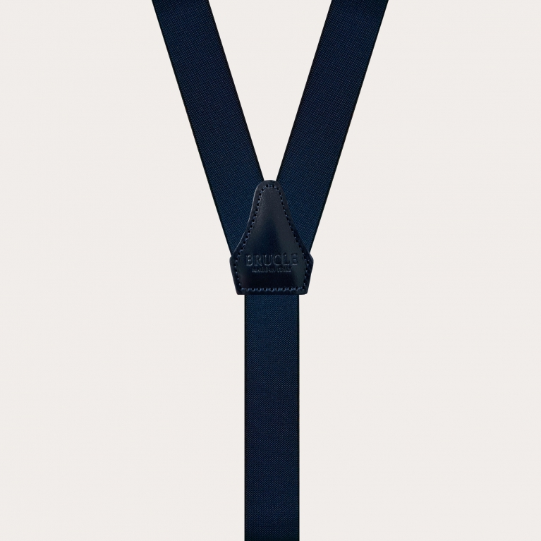 Bretelle strette a Y blu navy
