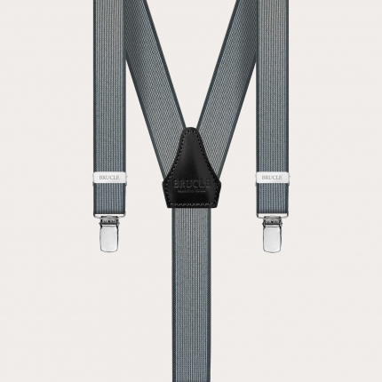 Bretelle strette fantasia grigie