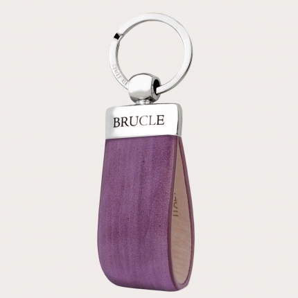 Porte-clés en cuir coloré à la main, lilas