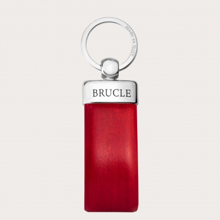 Porte-clés en cuir coloré à la main, rouge rubis