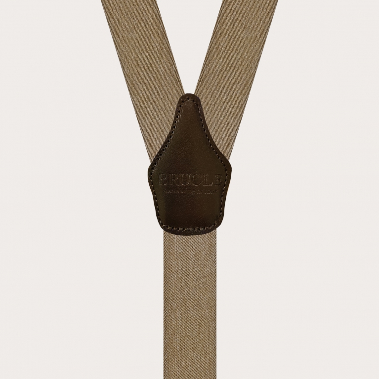 Bretelles élastiques double usage en denim beige