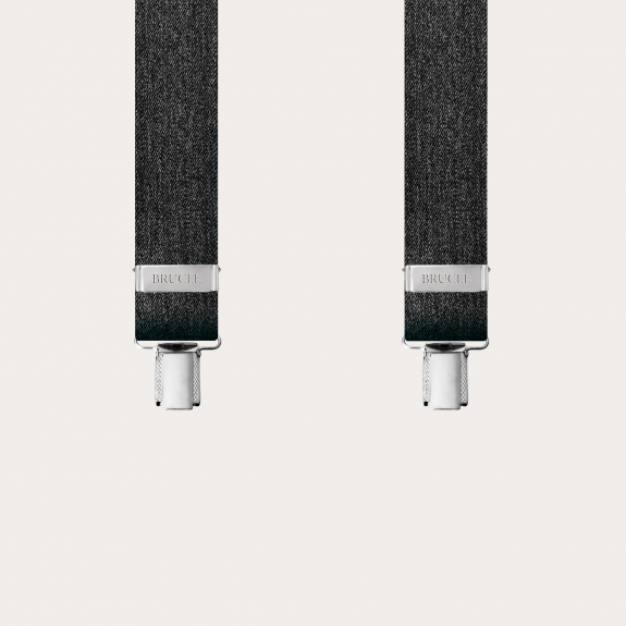 braces suspenders black denim effect