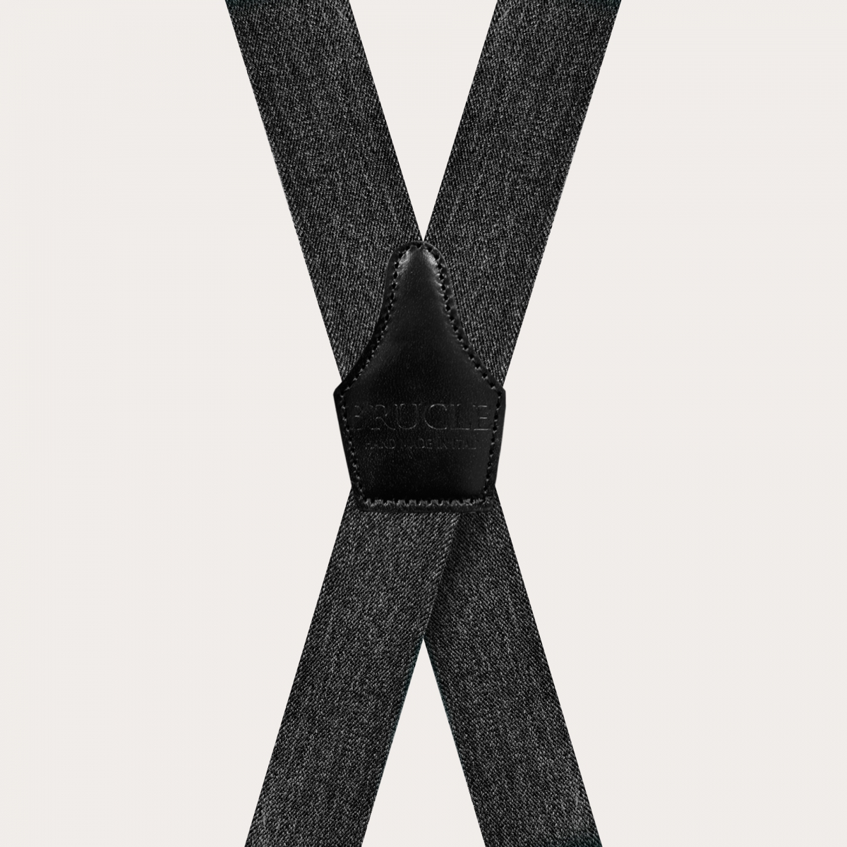 Bretelle unisex a X nere effetto jeans