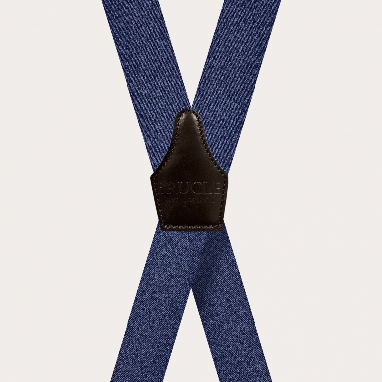Bretelle blu unisex a X effetto jeans