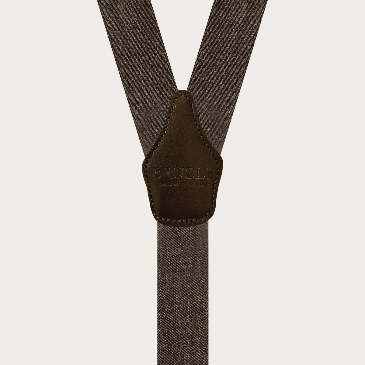 BRUCLE Double use elastic suspenders in brown denim