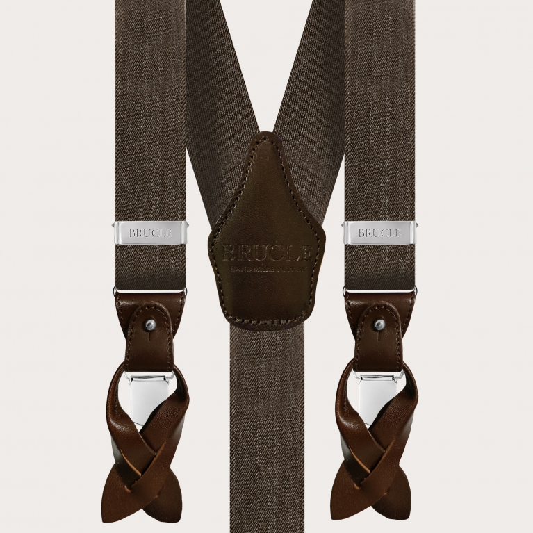 Bretelle elastiche doppio uso jeans marroni