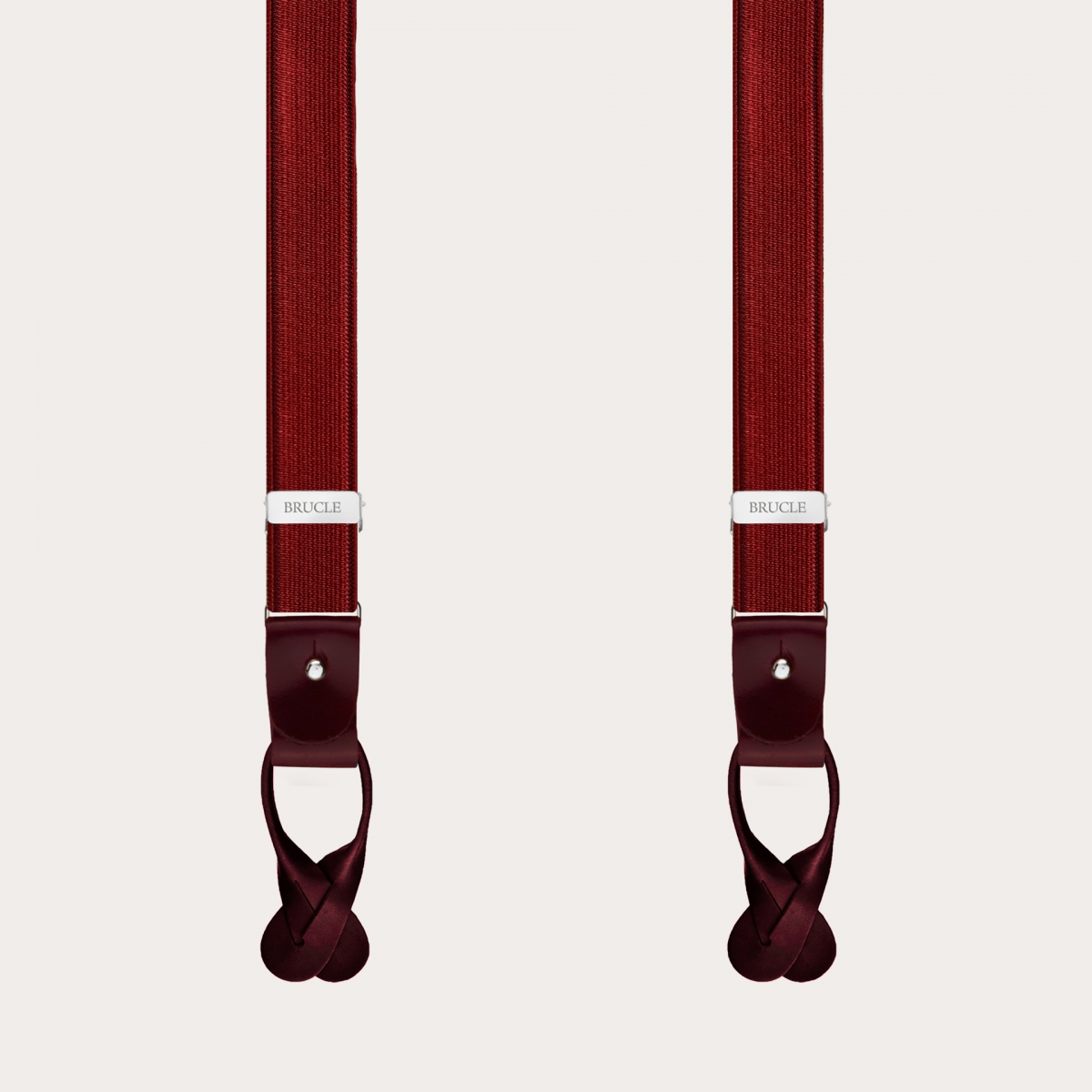 Clip-on Braces Elastic Y Suspenders red bordeaux