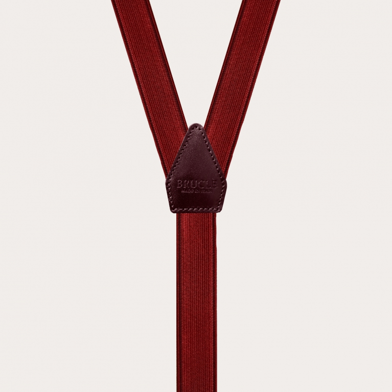 Tirantes en raso elástico burdeos