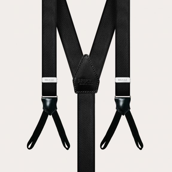 Schmale hosenträger zum knöpfen schwarz