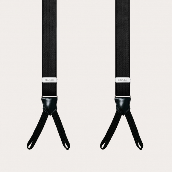 Schmale hosenträger zum knöpfen schwarz