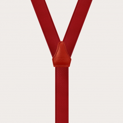 Bretelles classiques fines rouge forme Y