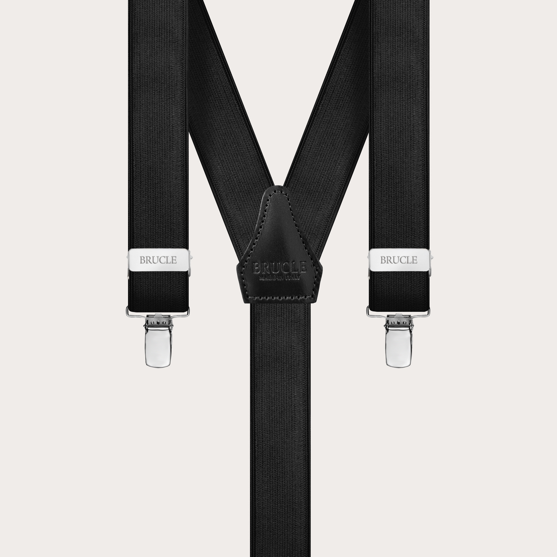 Formal Clip-on Braces Elastic Satinc Y Suspenders black