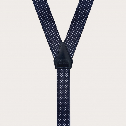 Braces suspenders convertible satin dot pois Blue