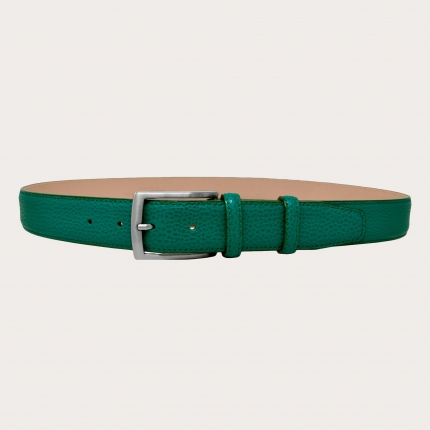 Cinturón exclusivo de cuero genuino, verde esmeralda