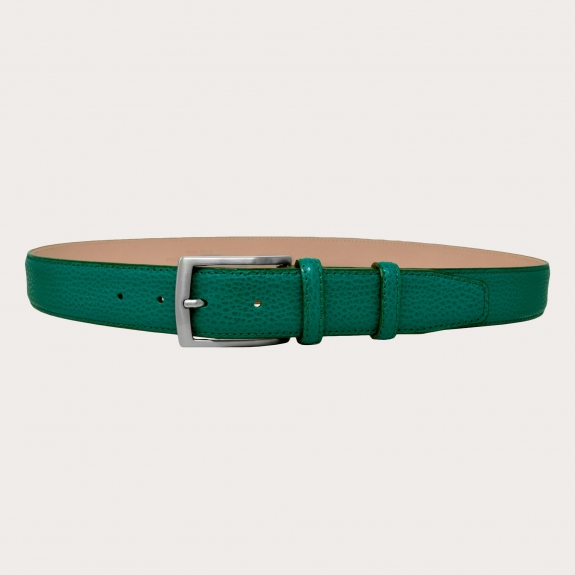 green leather belt made in italy