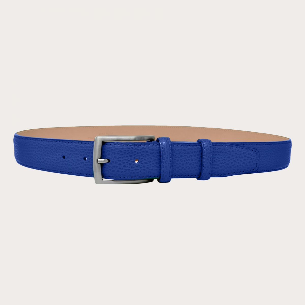 BRUCLE Cinturón casual en cuero genuino, azul royal