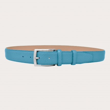 Ceinture bleu clair en cuir foulonné