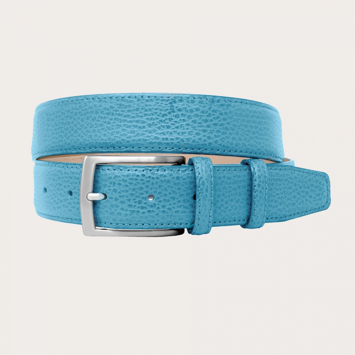 BRUCLE Light blue belt in tumbled leather