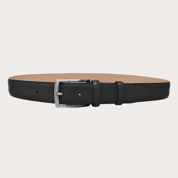 BRUCLE Black elk print leather belt