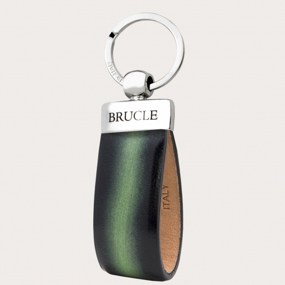 green keychan hand buffered leather