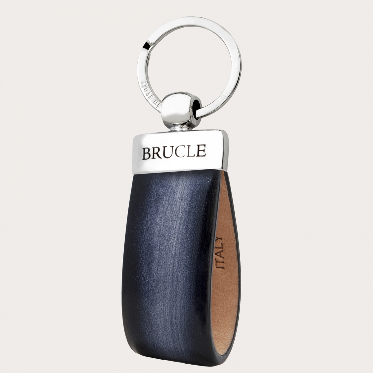 leather keychain black handbuffered
