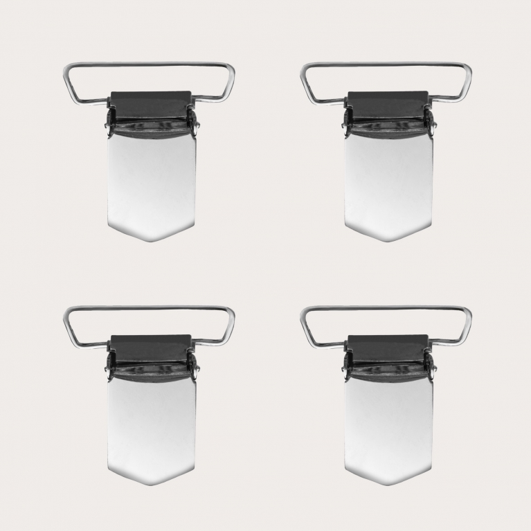 Lot de 4 clips de rechange pour bretelles 36 mm, argent