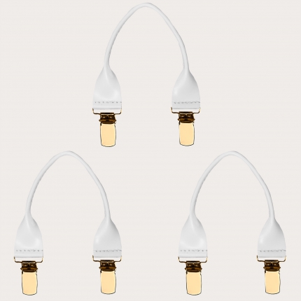 Knopfloch mit ersatzclip golden für Hosenträger weiß