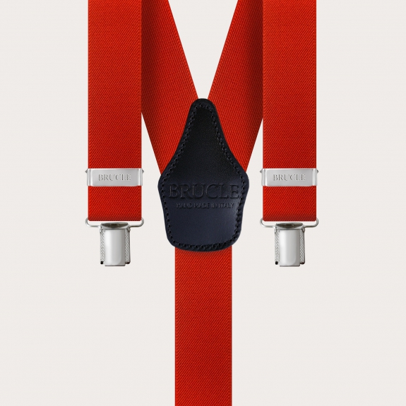Bretelles larges rouge avec 3 clips