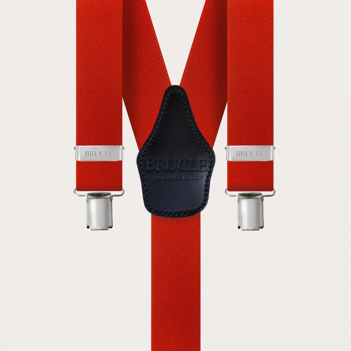 Bretelles larges rouge avec 3 clips