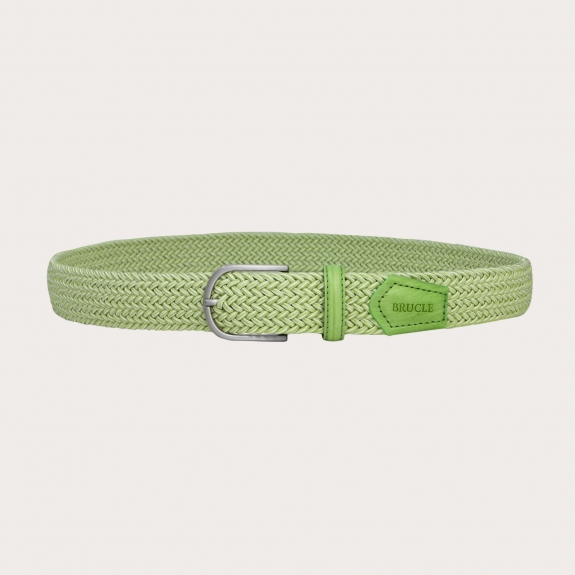 BRUCLE Cinturón elástico trenzado sin níquel, verde melange